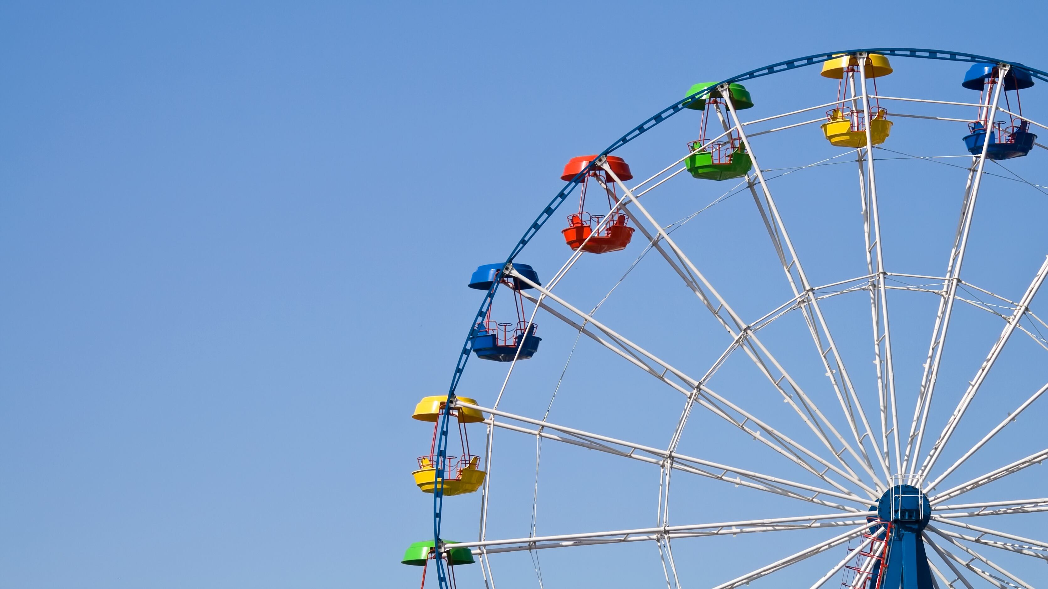 Ferris wheel on a bright sunny day